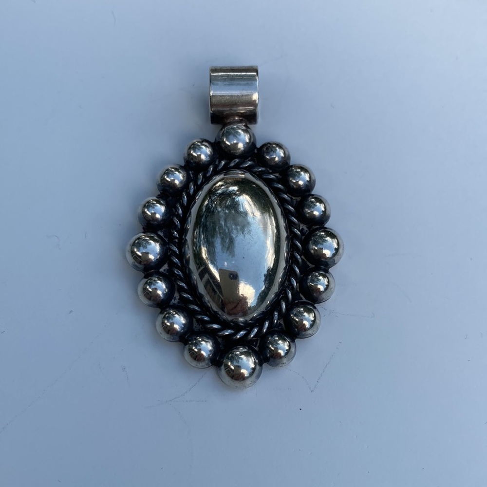 Vintage Mexican Sterling Silver Necklace Pendant